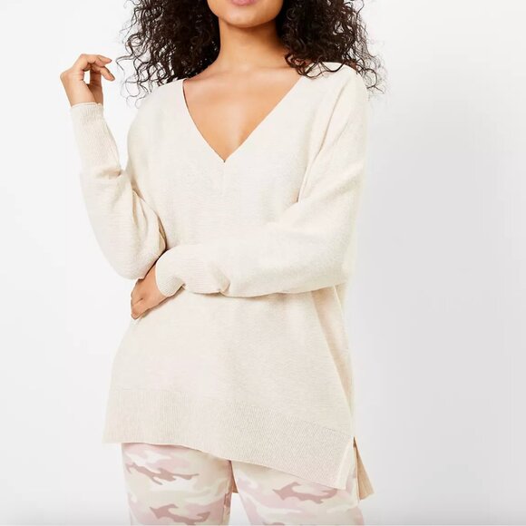 LOFT Lou & Grey Women's Double V Sweater - Picture 2 of 4